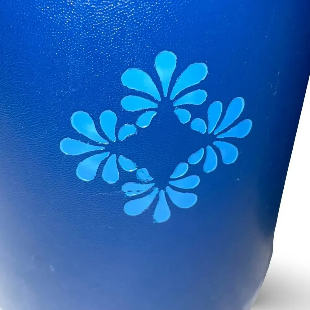 Tupperware Servalier Nesting Canister Set x2 Blue Floral Medallion 809 811 VTG